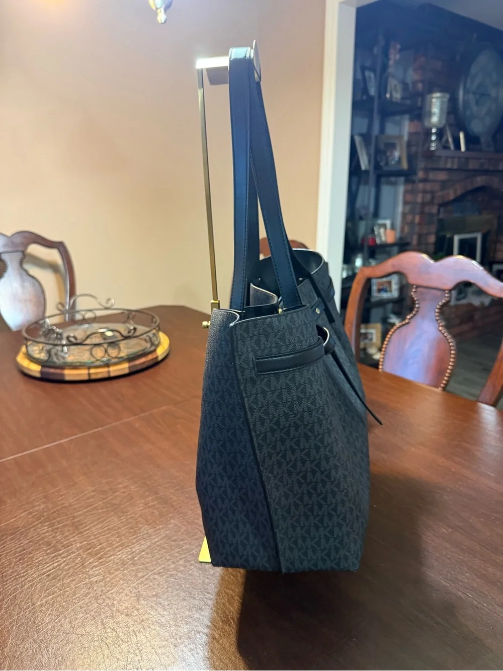 Michael Kors signature Emilia large black tote shoulder bag